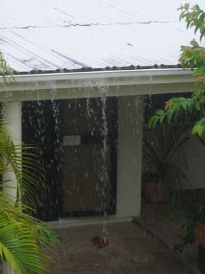 Rain at Vara's during cyclone season
