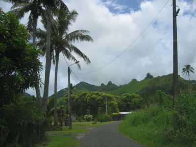 The main road on Rarotonga
