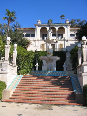 Steps up to one of the guesthouses at Hearst Castle
