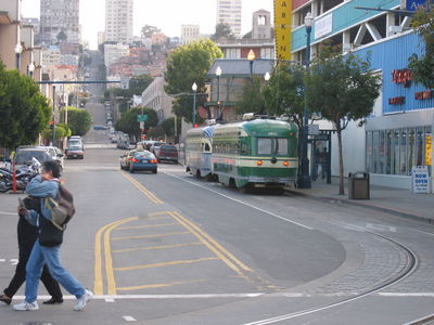 Cable cars near Fisherman's Wharf, San Francisco
