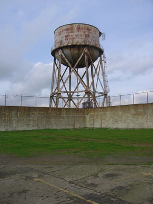 The famous water tower at Alcatraz

