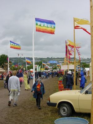 Friday afternoon at Glastonbury, still a bit damp from the rain.
