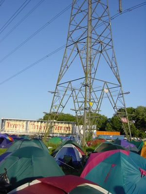 I'm assured that it's perfectly safe to camp under the pylons.
