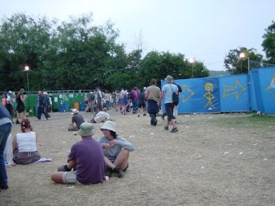 Toilets near Pyramid Stage, Sunday. Glastonbury 2003
