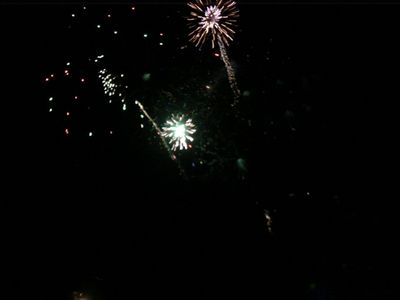 Fireworks on Sunday night, Glastonbury 2003
