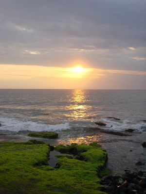 Sunset from Tanah Lot beach
