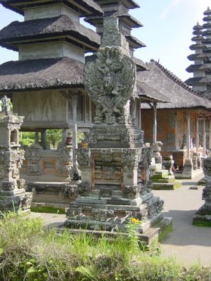 Carvings at the temple at Mengwi
