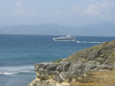 Luxury cruise boat at Mushroom Bay, Nusa Lembongan
