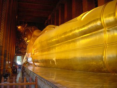 The body of the Reclining Buddha, Wat Po, Bangkok

