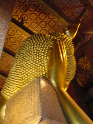 Back of the head of the Reclining Buddha, Wat Po, Bangkok
