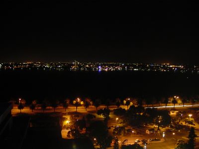 View of the Swan River at night, Perth
