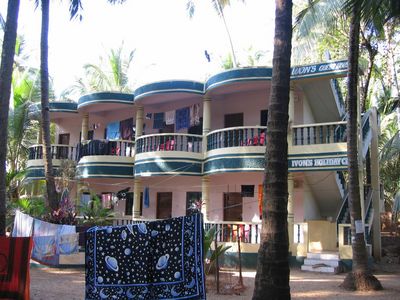 Ivon's Holiday Calm Guesthouse in Arambol, Goa
This is the front of the block we stayed in (2nd room along on the top floor)
