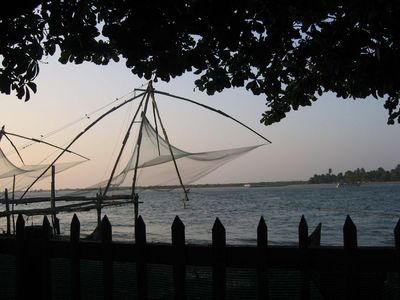 Sunset shot of Chinese fishing nets, Cochin
