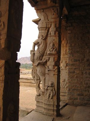 Carved pillars, Vitthala Temple, Hampi
