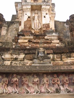 Sukhothai
Note the walking Buddha figures around the plinth
