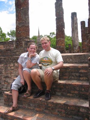 Vic and Nige at the ruins in Sukhothai
