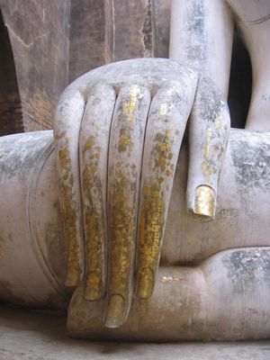 A different Buddha hand, Sukhothai
