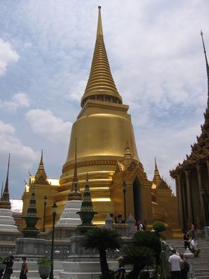 Golden Chedi (or Stupa) at the Temple of the Emerald Buddha, Bangkok
