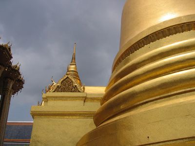Golden chedis at the Temple of the Emerald Buddha, Bangkok
