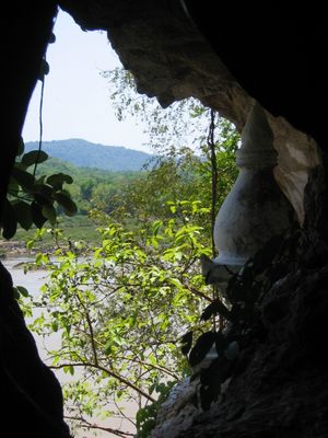 View from the lower cave at Pak Ou, Laos
