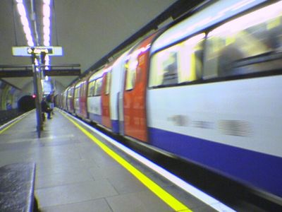 Clapham North Underground Station - Train arriving
Northbound Northern Line
