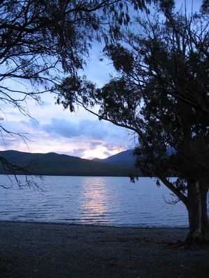 Sunset at Te Anau Lake
