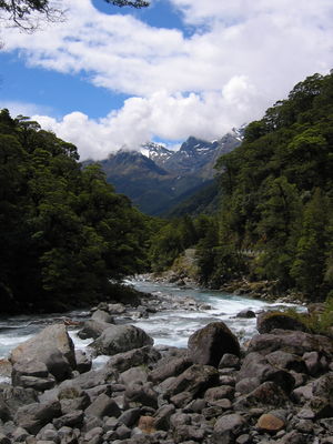 River by the road from Te Anau to Milford Sound
