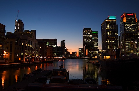 Sunset over Canary Wharf Sunset over Canary Wharf